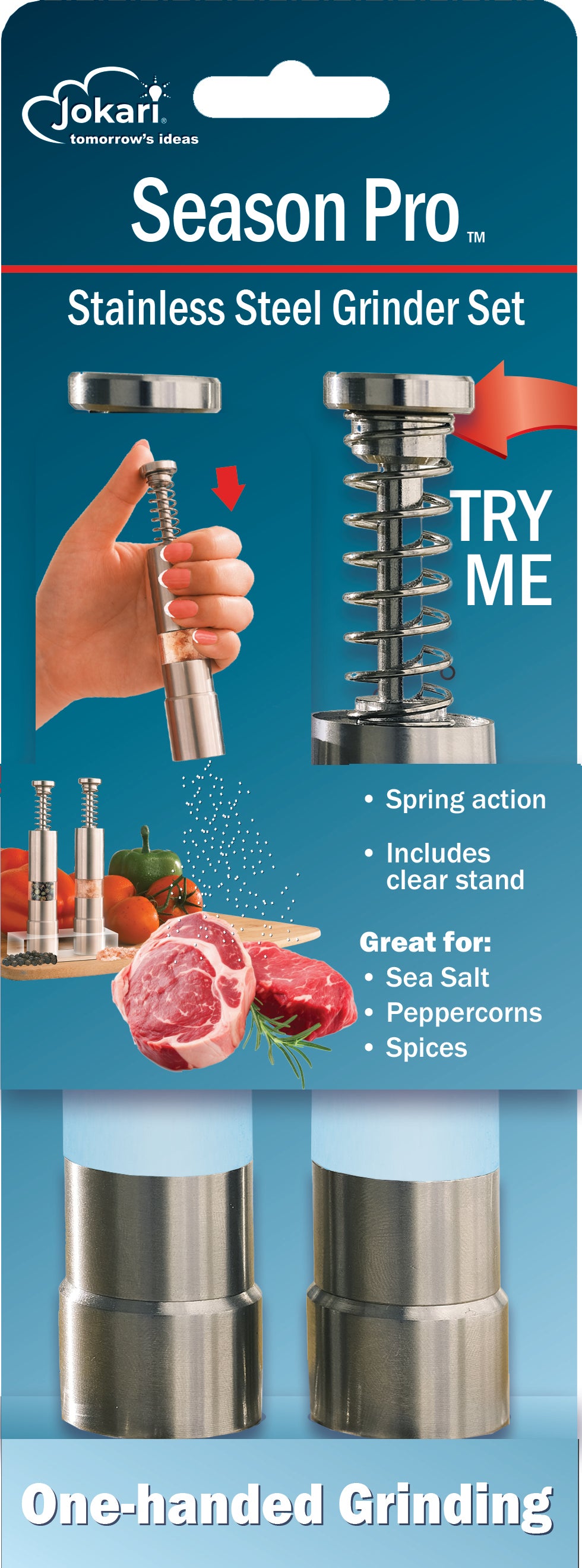 Season Pro™ — Stainless Steel Grinder Set