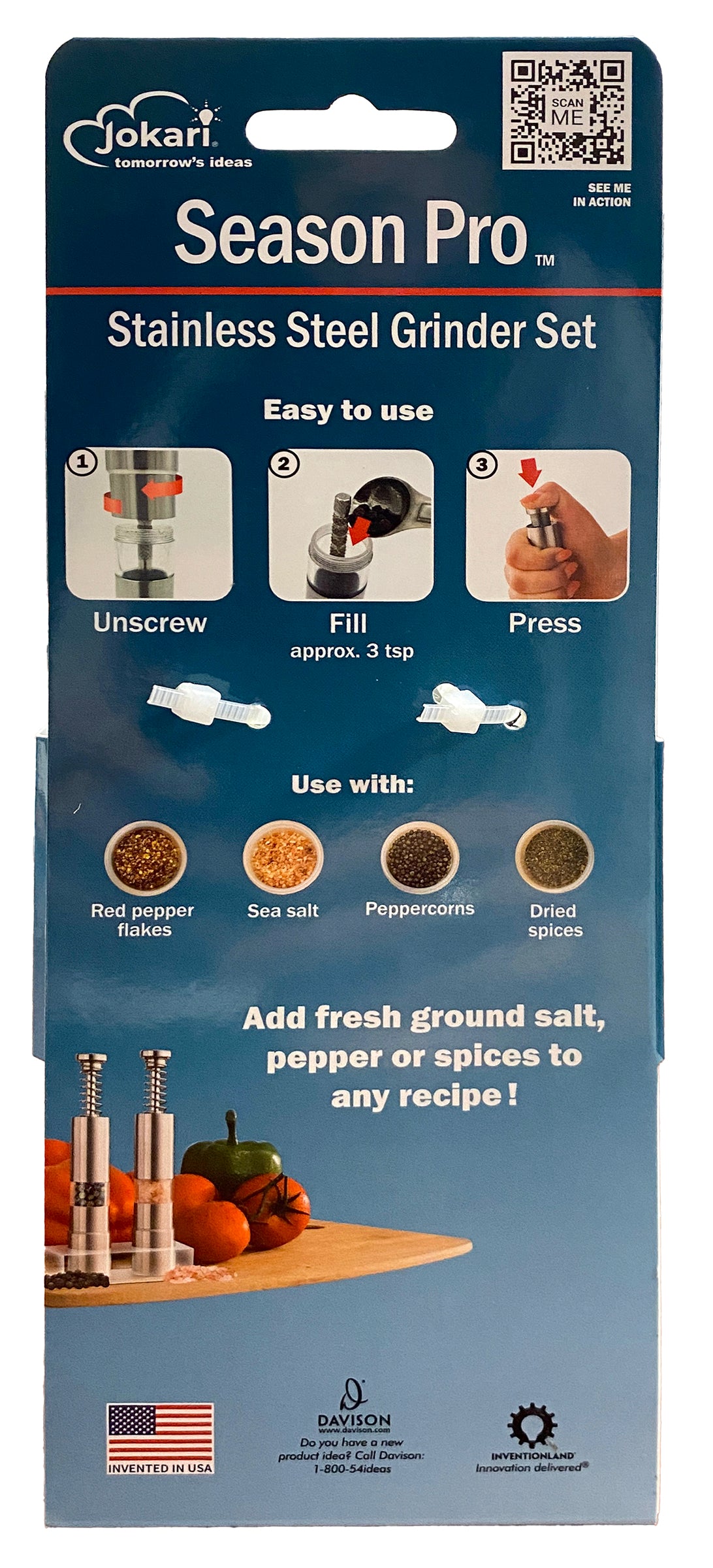 Season Pro™ — Stainless Steel Grinder Set