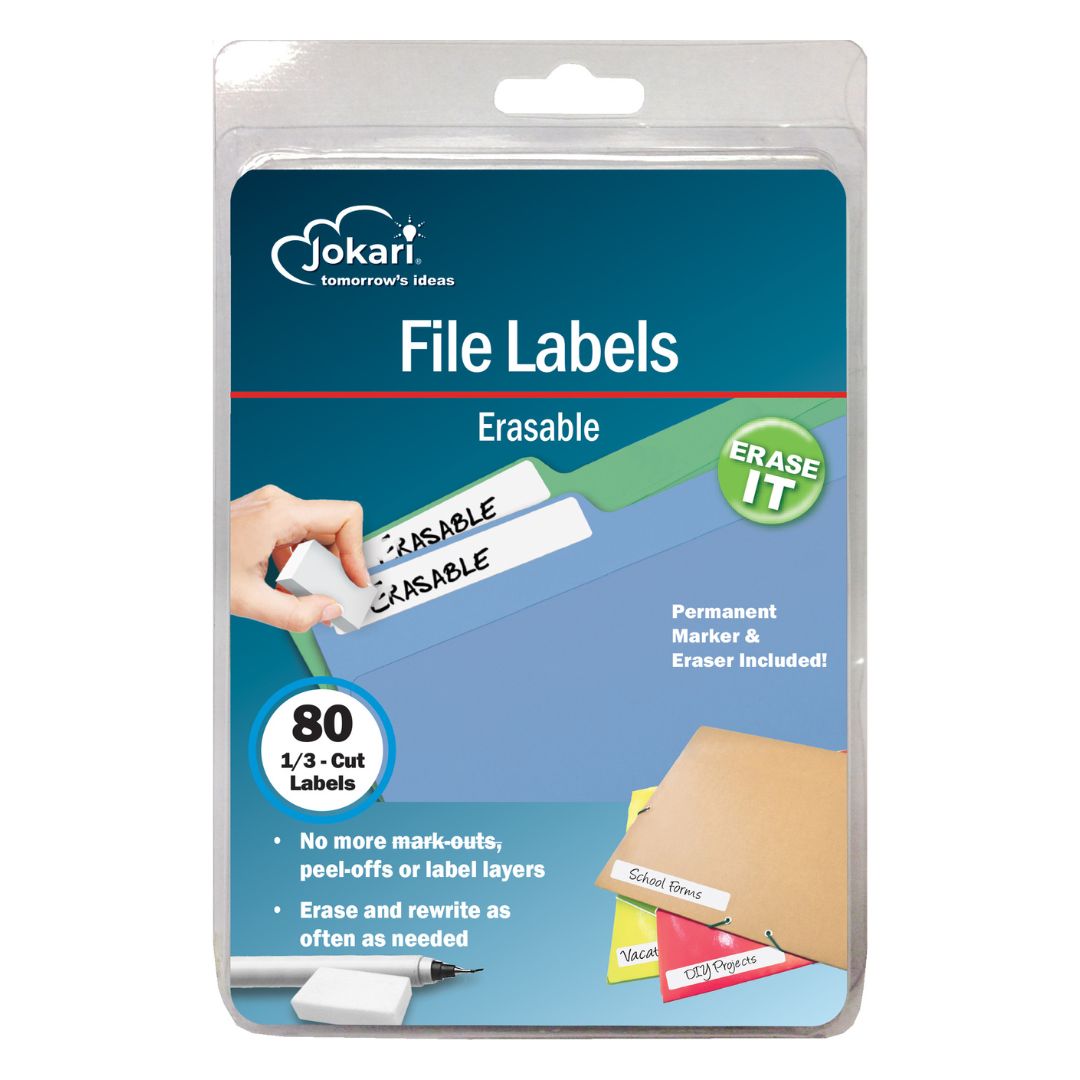 Jokari Erasable Food Labels Refill Pack - 70 Count Multicolor, Dishwasher & Freezer Safe