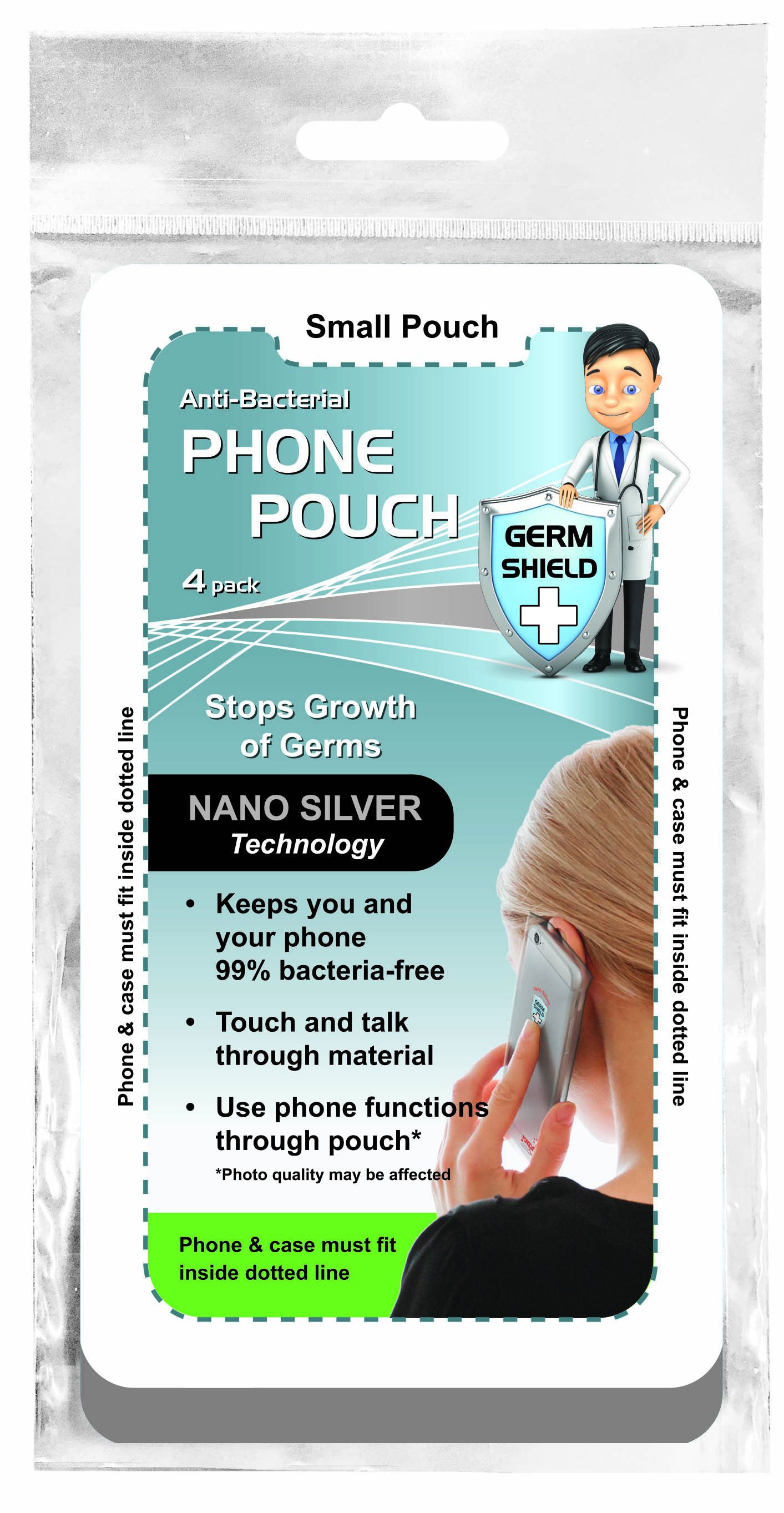 Antibacterial Germ Killing Nano Silver Phone Pouches