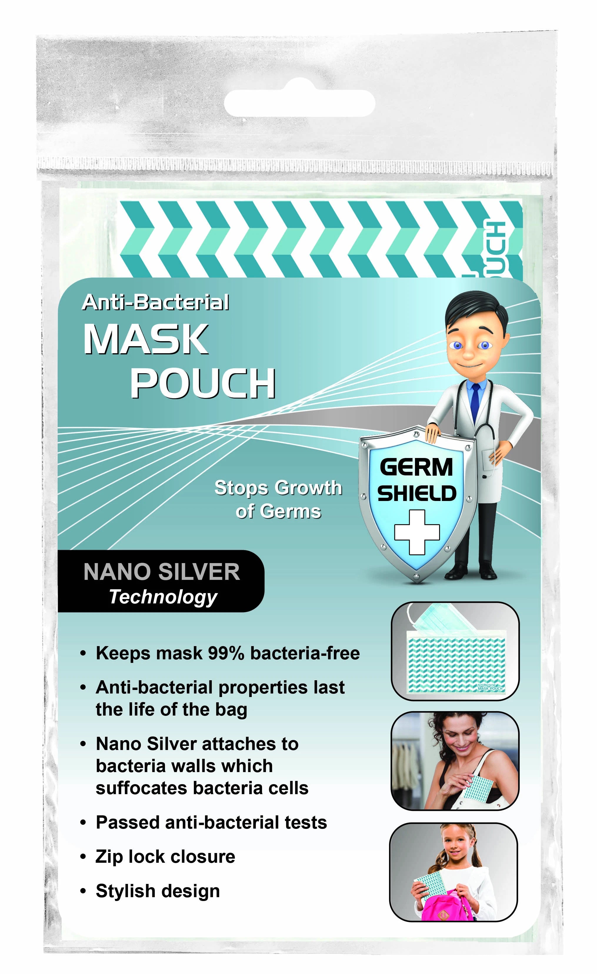 Anti-Bacterial Mask Pouch - Stops Growth Of Germs