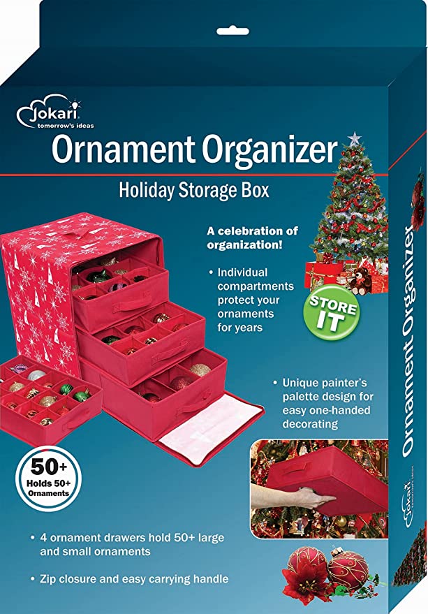 Hold N' Storage Christmas Ornament Storage Container Box with