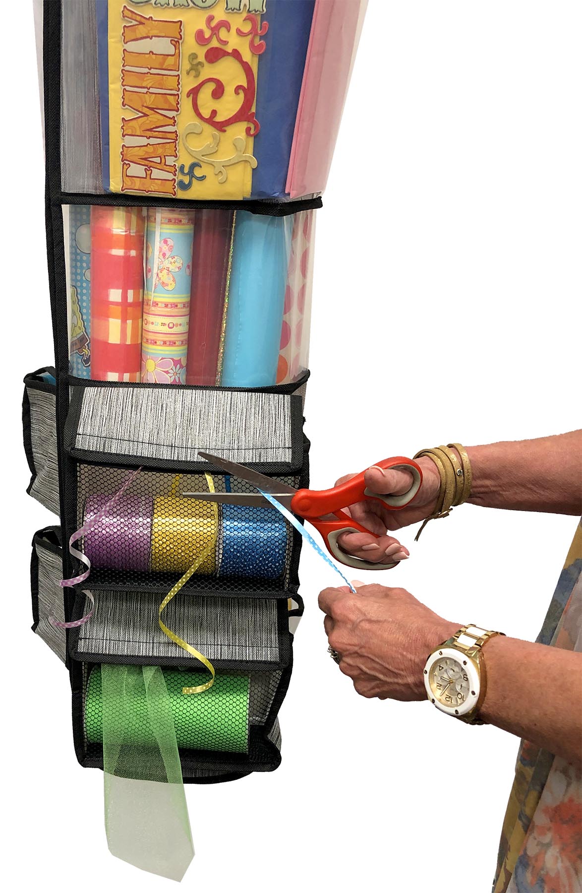 Round Gift Wrap Organizer - Wrapping Made Easy