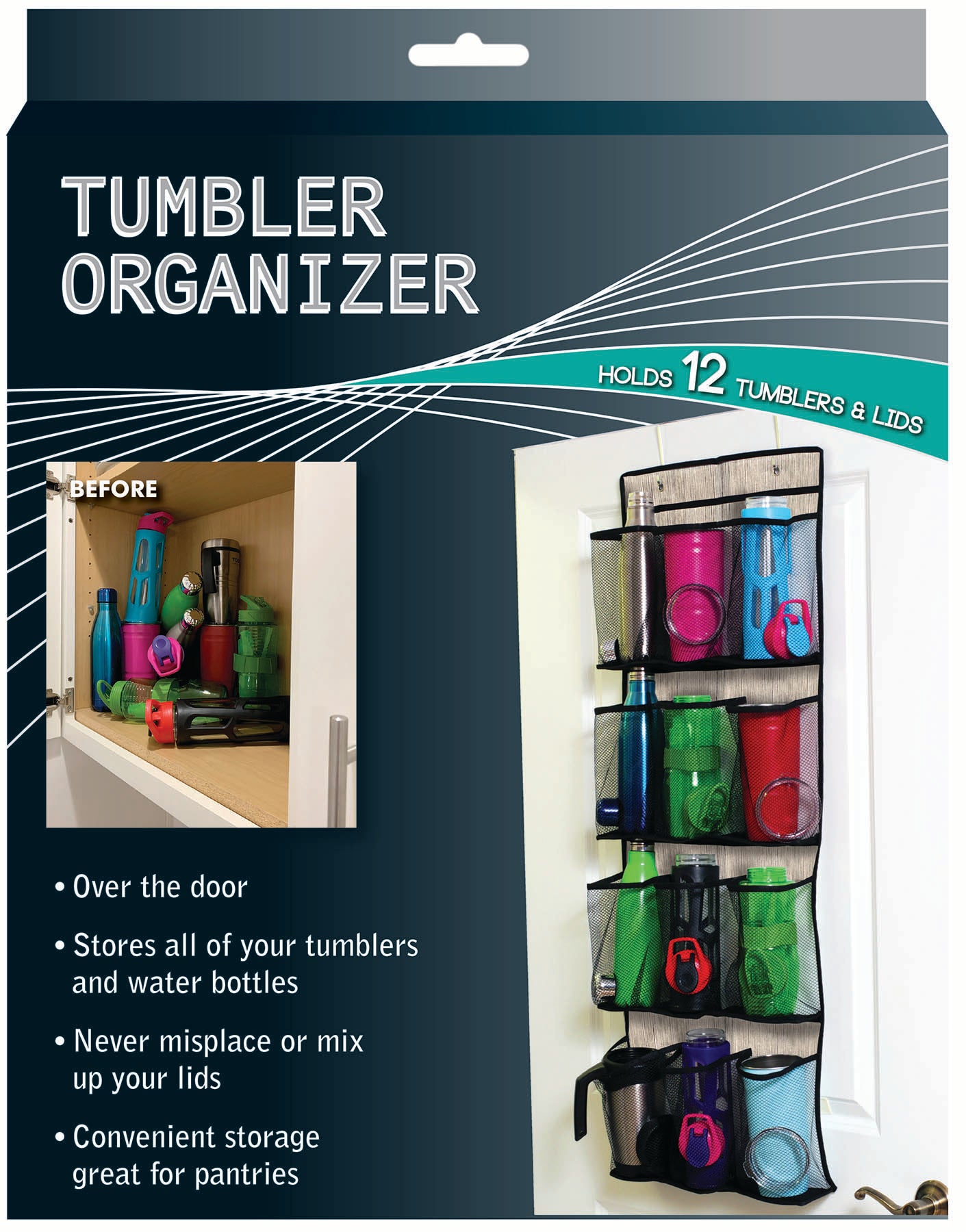 Over the Door Coffee Tumbler and Water Bottle Organizer – Jokari